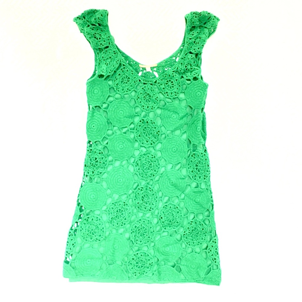 Gianni Bini Green Crochet Mini Dress Size XS